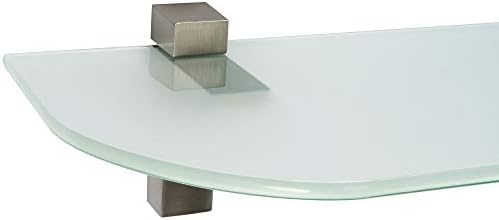 ib style® Glasregal 6mm mit Befestigungsclip QUADRO in Edelstahloptik – ideal für Wohn- und Dekorationsräume, 60 x 30 cm