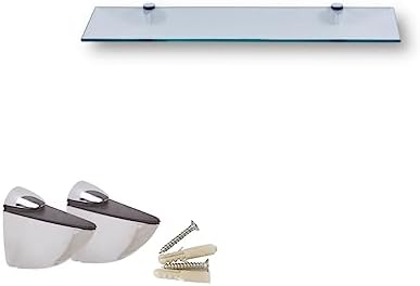 Euro Klarglas Duschregal - 6mm ESG Sicherheitsglas für Badezimmer, elegante Wandmontage, verschiedene Größen verfügbar (