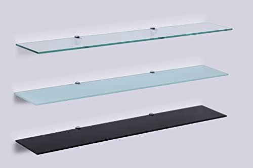 Euro Klarglas Duschregal - 6mm ESG Sicherheitsglas für Badezimmer, elegante Wandmontage, verschiedene Größen verfügbar (