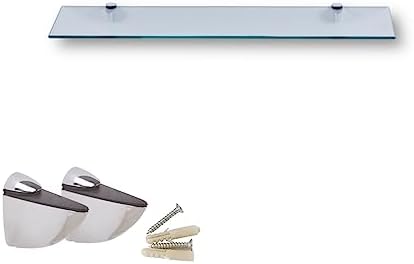 Euro Klarglas Duschregal - 6mm ESG Sicherheitsglas für Badezimmer, elegante Wandmontage, verschiedene Größen verfügbar (