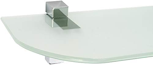 ib style® Glasregal 6mm mit Befestigungsclip QUADRO in Edelstahloptik – ideal für Wohn- und Dekorationsräume, 60 x 30 cm