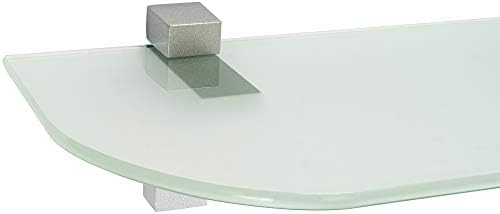 ib style® Glasregal 6mm mit Befestigungsclip QUADRO in Edelstahloptik – ideal für Wohn- und Dekorationsräume, 60 x 30 cm