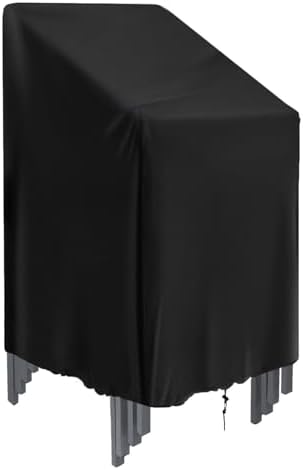 GARPROVM Schutzhülle für Gartenstühle - Wasserdichte Abdeckung für 2 Stapelstühle, Wetterfest & Robust für Balkon und Ga