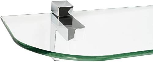 ib style® Glasregal 6mm mit Befestigungsclip QUADRO in Edelstahloptik – ideal für Wohn- und Dekorationsräume, 60 x 30 cm