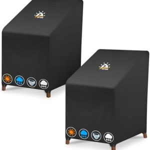 Zettum Abdeckhauben für Gartenstühle – Wasserdicht, UV-beständig, 2 Stück für Winter und Outdoor Nutzung (71x91x80/120CM