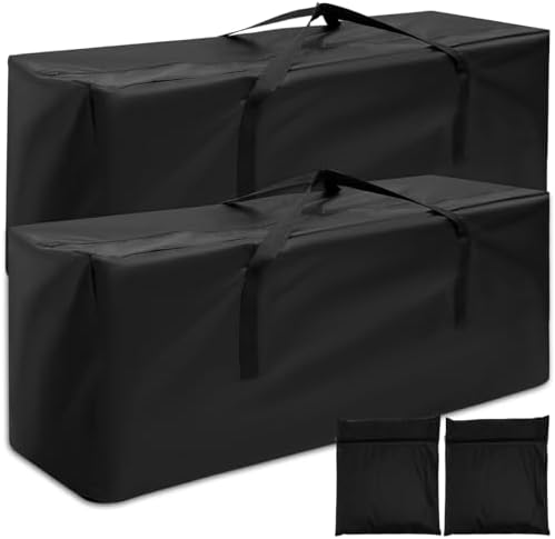 Gartenfreunde 2er Set Wasserdichte Aufbewahrungstasche für Gartenauflagen 173x76x51cm mit Reißverschluss und Tragegriff