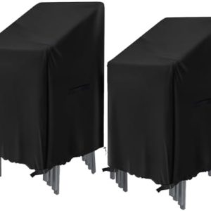 GARPROVM Schutzhülle für Gartenstühle - Wasserdichte Abdeckung für 2 Stapelstühle, Wetterfest & Robust für Balkon und Ga