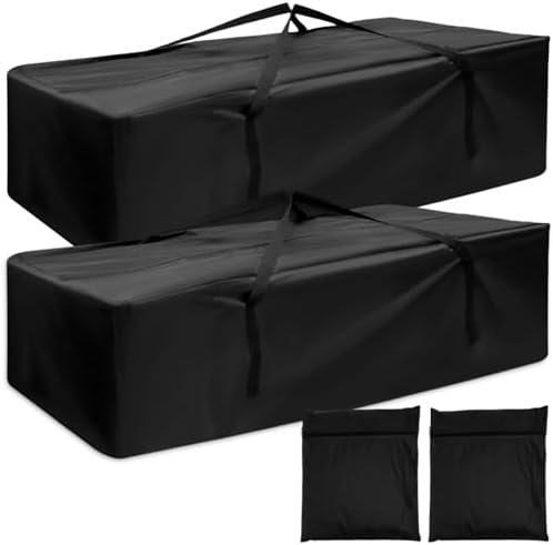 Gartenfreunde 2er Set Wasserdichte Aufbewahrungstasche für Gartenauflagen 173x76x51cm mit Reißverschluss und Tragegriff