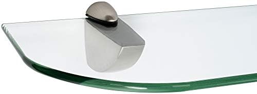 ib style® Glasregal 6mm mit Edelstahloptik und Befestigungsclip – Elegant für Badezimmer und Wohnbereiche, 60 x 12 cm