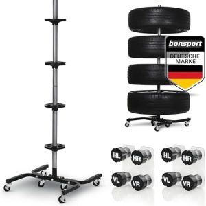 Bonsport Felgenbaum XL für bis 295mm Autoreifen - Belastbar bis 150 kg mit 8 Reifenmarkierern - Praktischer Reifenstände