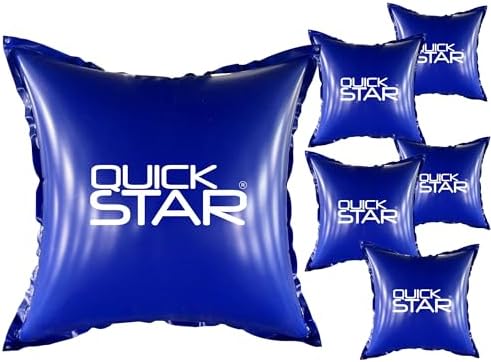 QUICK STAR Poolkissen Eckig 120x120 cm Blau | Hochwertiges PVC & Sicherheitsventil | Ideal für Winter-Poolpflege