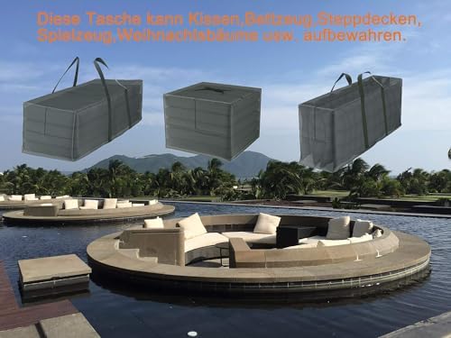 Deluxe XXL Aufbewahrungstasche für Gartenauflagen - Robuste 600D Oxford mit Klettriegel, ideal für den Außenbereich