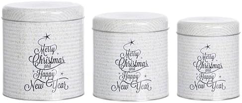 Brandsseller 3er Set Keksdose Zylinderform Metall mit Sternen für festliche Weihnachten