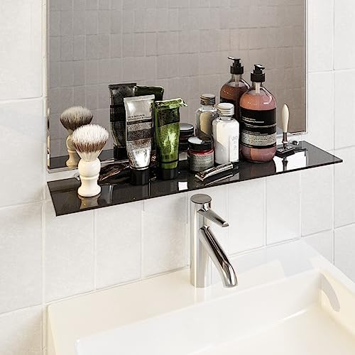 Euro Klarglas Duschregal - 6mm ESG Sicherheitsglas für Badezimmer, elegante Wandmontage, verschiedene Größen verfügbar (