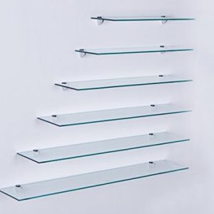 Euro Klarglas Duschregal - 6mm ESG Sicherheitsglas für Badezimmer, elegante Wandmontage, verschiedene Größen verfügbar (