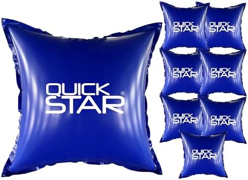 QUICK STAR Poolkissen Eckig 120x120 cm Blau | Hochwertiges PVC & Sicherheitsventil | Ideal für Winter-Poolpflege