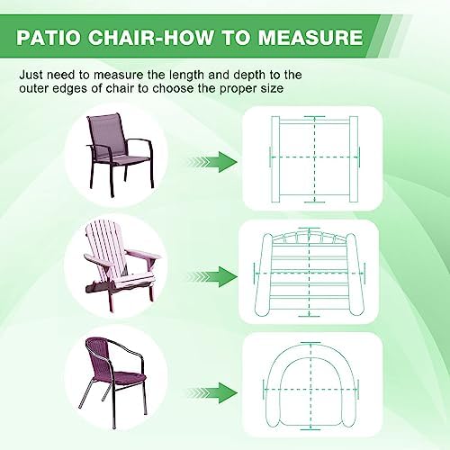 GARPROVM Schutzhülle für Gartenstühle - Wasserdichte Abdeckung für 2 Stapelstühle, Wetterfest & Robust für Balkon und Ga