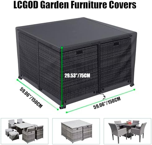 Gartenmöbel Abdeckung von XYZ – Winterfest & UV-beständig, rechteckig (180x120x75cm) für optimalen Schutz im Freien