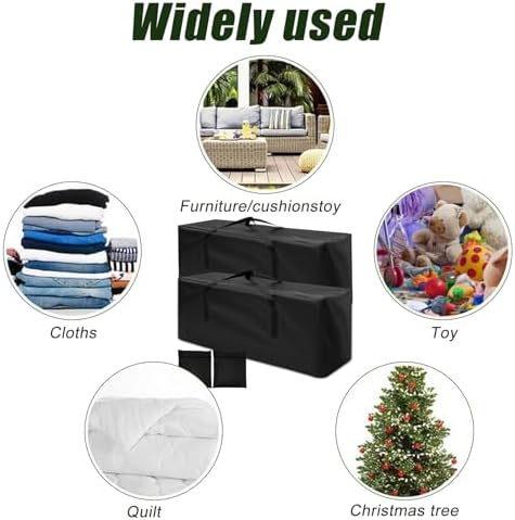 Gartenfreunde 2er Set Wasserdichte Aufbewahrungstasche für Gartenauflagen 173x76x51cm mit Reißverschluss und Tragegriff