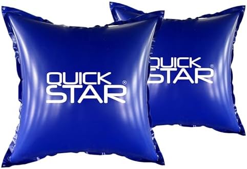 QUICK STAR Poolkissen Eckig 120x120 cm Blau | Hochwertiges PVC & Sicherheitsventil | Ideal für Winter-Poolpflege