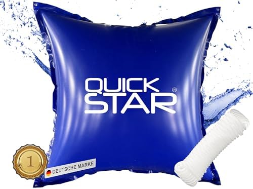 QUICK STAR Poolkissen Eckig 120x120 cm Blau | Hochwertiges PVC & Sicherheitsventil | Ideal für Winter-Poolpflege