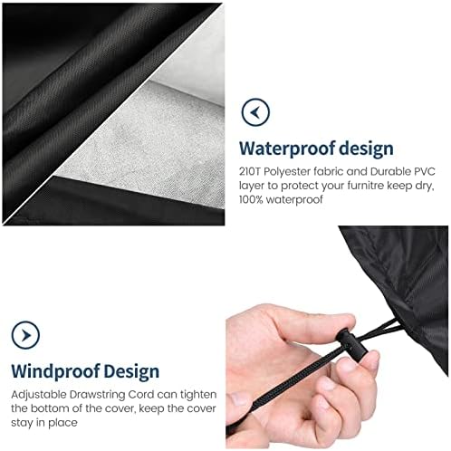 GARPROVM Schutzhülle für Gartenstühle - Wasserdichte Abdeckung für 2 Stapelstühle, Wetterfest & Robust für Balkon und Ga