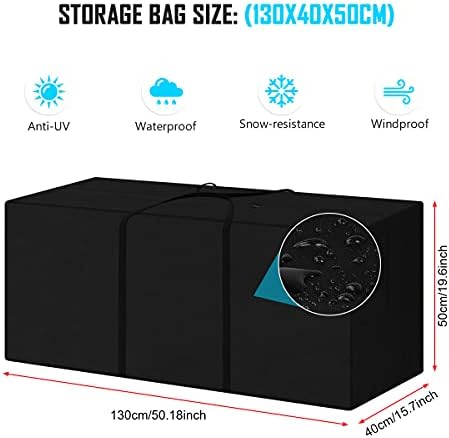 Gartenauflagen Aufbewahrungstasche von - Wasserabweisend & Praktisch für Kissen im Freien - 130x40x55cm mit Tragegriff