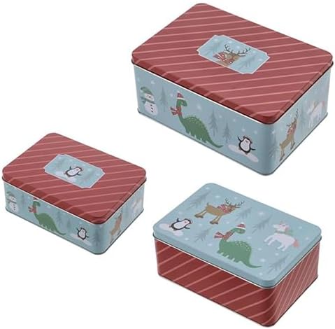 KAMACA 3er Set Keksdosen aus Metall mit Deckel – Praktische Plätzchen Aufbewahrung für Weihnachten, Advent und Winter