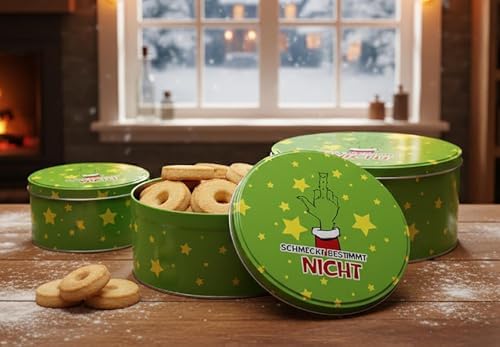 KAMACA 3er Set Keksdosen aus Metall mit Deckel – Praktische Plätzchen Aufbewahrung für Weihnachten, Advent und Winter