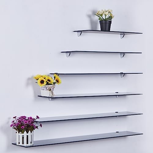 Euro Klarglas Duschregal - 6mm ESG Sicherheitsglas für Badezimmer, elegante Wandmontage, verschiedene Größen verfügbar (