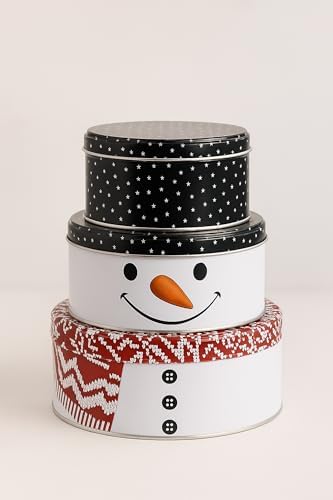 KAMACA 3er Set Keksdosen aus Metall mit Deckel – Praktische Plätzchen Aufbewahrung für Weihnachten, Advent und Winter