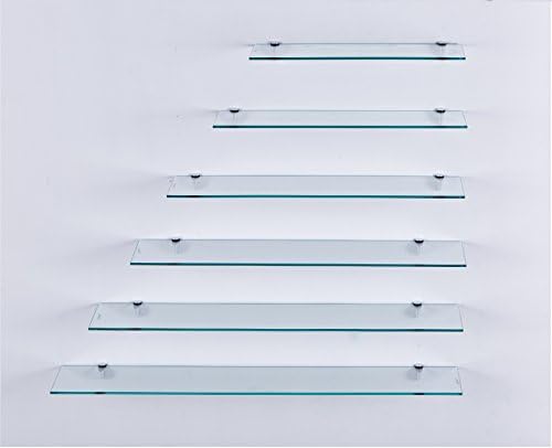 Euro Klarglas Duschregal - 6mm ESG Sicherheitsglas für Badezimmer, elegante Wandmontage, verschiedene Größen verfügbar (