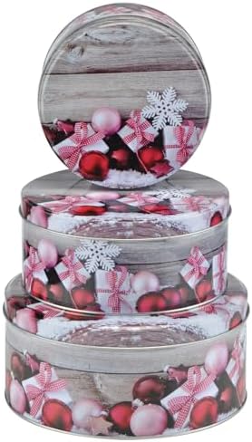 Bonsport Keksdosen Set 3-teilig rund – Elegante Weihnachtsgebäckdosen in Schwarz/Gold, perfekt als Geschenke!