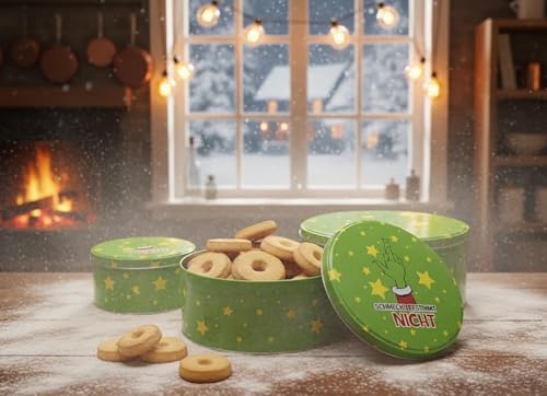 KAMACA 3er Set Keksdosen aus Metall mit Deckel – Praktische Plätzchen Aufbewahrung für Weihnachten, Advent und Winter