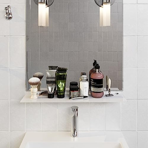 Euro Klarglas Duschregal - 6mm ESG Sicherheitsglas für Badezimmer, elegante Wandmontage, verschiedene Größen verfügbar (