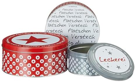 KAMACA 3er Set Keksdosen aus Metall mit Deckel – Praktische Plätzchen Aufbewahrung für Weihnachten, Advent und Winter