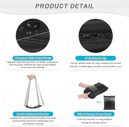 Gartenauflagen Aufbewahrungstasche von – Wasserdichte 420D Oxford Schutzhülle für Sitzpolster 150x60x80cm