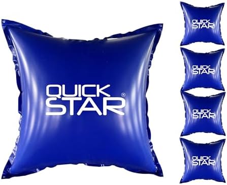 QUICK STAR Poolkissen Eckig 120x120 cm Blau | Hochwertiges PVC & Sicherheitsventil | Ideal für Winter-Poolpflege