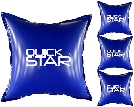 QUICK STAR Poolkissen Eckig 120x120 cm Blau | Hochwertiges PVC & Sicherheitsventil | Ideal für Winter-Poolpflege