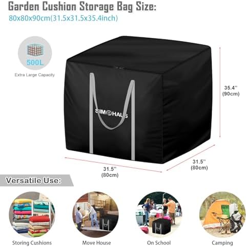 Gartenauflagen Aufbewahrungstasche von – Wasserdichte 420D Oxford Schutzhülle für Sitzpolster 150x60x80cm