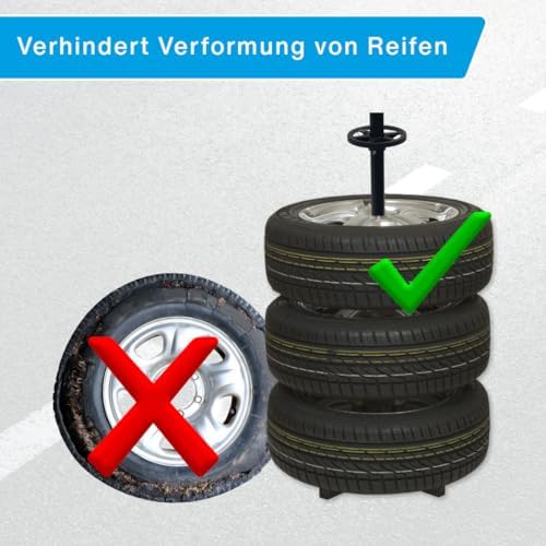 cartrend Reifenständer XL – Hohe Tragkraft 120 kg, ideal für Reifen bis 285 mm, schwarz