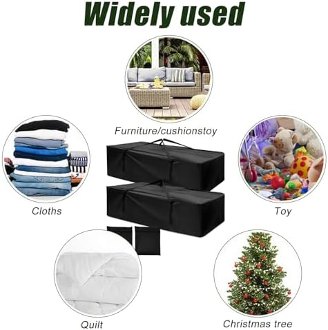 Gartenfreunde 2er Set Wasserdichte Aufbewahrungstasche für Gartenauflagen 173x76x51cm mit Reißverschluss und Tragegriff