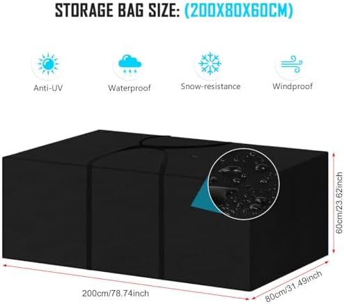 Gartenauflagen Aufbewahrungstasche von - Wasserabweisend & Praktisch für Kissen im Freien - 130x40x55cm mit Tragegriff