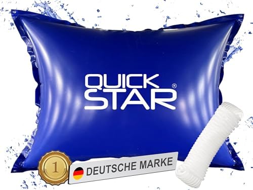QUICK STAR Poolkissen Eckig 120x120 cm Blau | Hochwertiges PVC & Sicherheitsventil | Ideal für Winter-Poolpflege