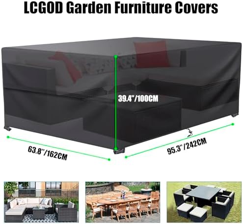 Gartenmöbel Abdeckung von XYZ – Winterfest & UV-beständig, rechteckig (180x120x75cm) für optimalen Schutz im Freien