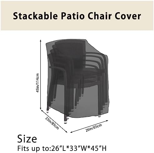 Gartenmöbel Abdeckung von – Wasserdicht & UV-beständig für 6 Stapelstühle, 114x85x65cm, perfekt für Winterschutz!