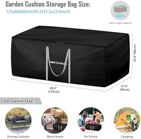 Gartenauflagen Aufbewahrungstasche von – Wasserdichte 420D Oxford Schutzhülle für Sitzpolster 150x60x80cm