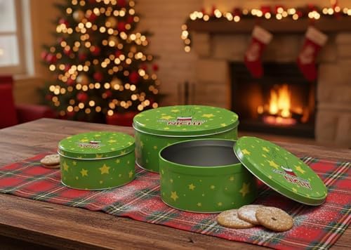 KAMACA 3er Set Keksdosen aus Metall mit Deckel – Praktische Plätzchen Aufbewahrung für Weihnachten, Advent und Winter