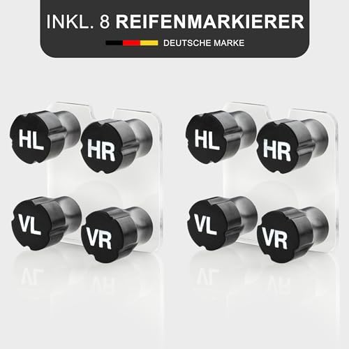 Bonsport Felgenbaum XL für bis 295mm Autoreifen - Belastbar bis 150 kg mit 8 Reifenmarkierern - Praktischer Reifenstände