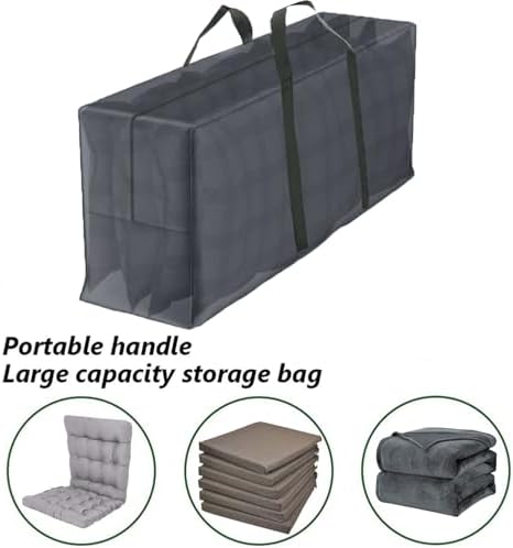 Deluxe XXL Aufbewahrungstasche für Gartenauflagen - Robuste 600D Oxford mit Klettriegel, ideal für den Außenbereich